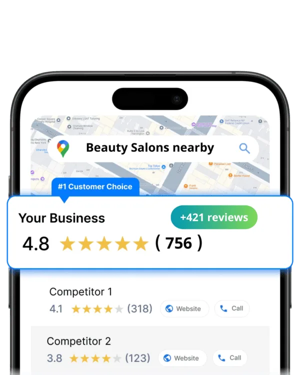 Voorbeeld van een bedrijf met meer Google-reviews